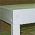 Close-up detail of a white coffee table