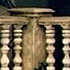 Close-up detail of a stage set - balustrade with carved pillars